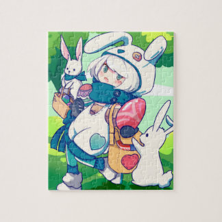 Cute Kawaii Easter Bunny Girl Jigsaw Puzzle