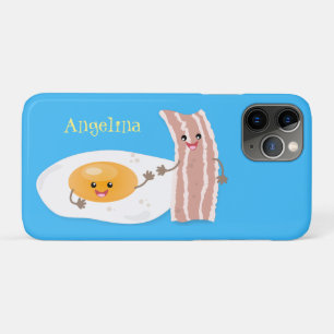 Cute kawaii egg and bacon cartoon illustration Case-Mate iPhone case