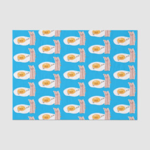 Cute kawaii egg and bacon cartoon illustration tissue paper