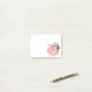 Cute Kawaii Egg Bird Elegant Floral Baby Shower Post-it Notes