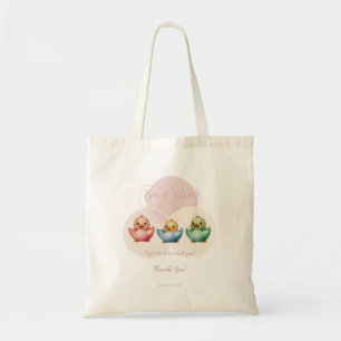 Cute Kawaii Egg Birds Pastel Coloured Baby Shower Tote Bag