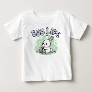 Cute Kawaii Egg Life Bunny Illustration Baby T-Shirt