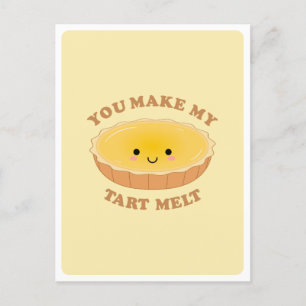Cute Kawaii Egg Tart Food Pun Love Quote Greeting Postcard
