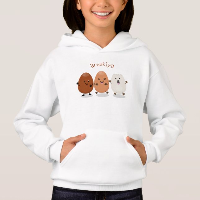 Cute kawaii eggs funny cartoon illustration (Front)