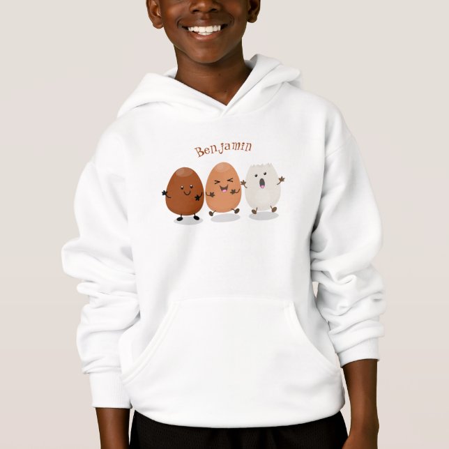 Cute kawaii eggs funny cartoon illustration (Front)