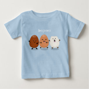 Cute kawaii eggs funny cartoon illustration baby T-Shirt