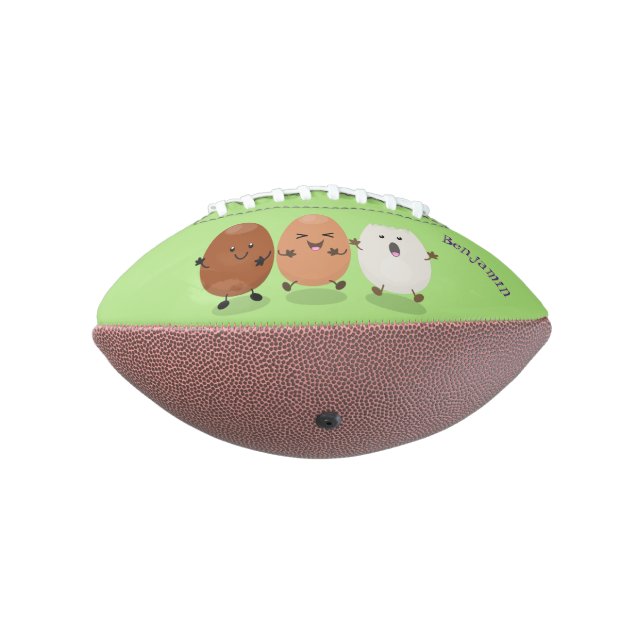 Cute kawaii eggs funny cartoon illustration football (Rotated 270)