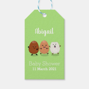 Cute kawaii eggs funny cartoon illustration gift tags