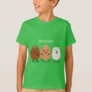 Cute kawaii eggs funny cartoon illustration T-Shirt