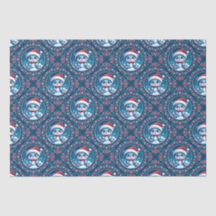 Cute Kawaii Festive Bear Mandala Geo Diamond Tile Tissue Paper