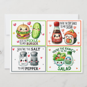 Cute Kawaii Foodie Valentine's Classroom Cards