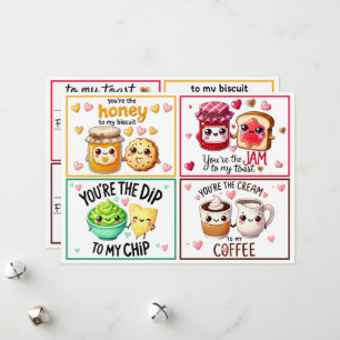 Cute Kawaii Foodie Valentine's Classroom Cards