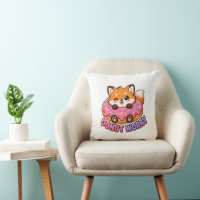 Cute Kawaii Fox Doughnut Worry Funny Food Pun