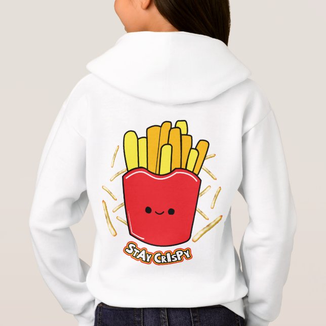 Cute Kawaii French Fries “Stay Crispy” KidsT-Shirt (Back)
