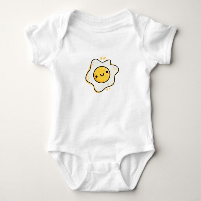 Cute Kawaii Fried Egg Baby Bodysuit (Front)