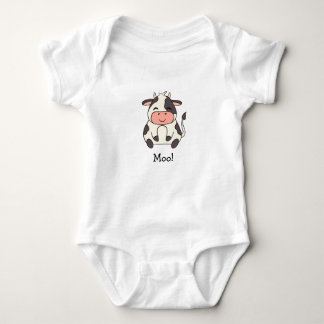 Cute Kawaii Friendly Cow Moo! Baby Bodysuit