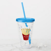 Cute kawaii fries fast food cartoon illustration