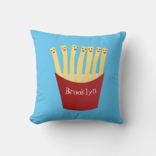 Cute kawaii fries fast food cartoon illustration cushion
