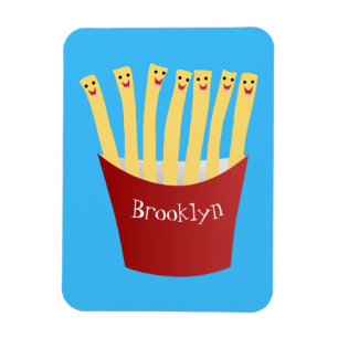 Cute kawaii fries fast food cartoon illustration magnet
