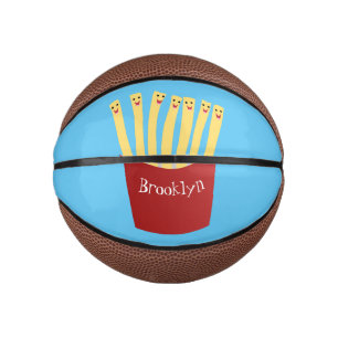 Cute kawaii fries fast food cartoon illustration mini basketball