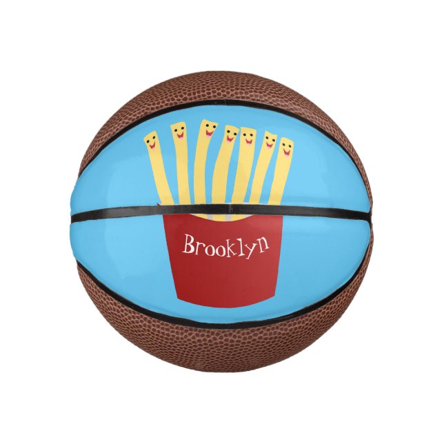 Cute kawaii fries fast food cartoon illustration mini basketball (Front)