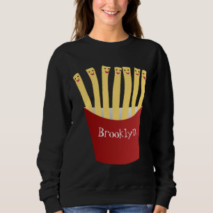 Cute kawaii fries fast food cartoon illustration sweatshirt