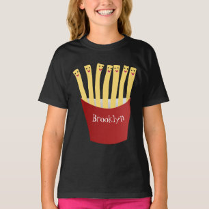 Cute kawaii fries fast food cartoon illustration T-Shirt