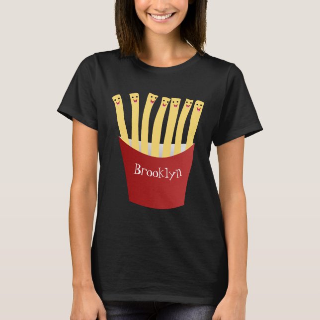 Cute kawaii fries fast food cartoon illustration T-Shirt (Front)