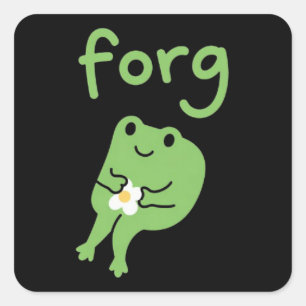 Cute Kawaii Frog Cake Meme Cute Aesthetic Forg Square Sticker