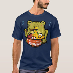 Cute Kawaii Frog eating Ramen Noodles with Chopsti T-Shirt