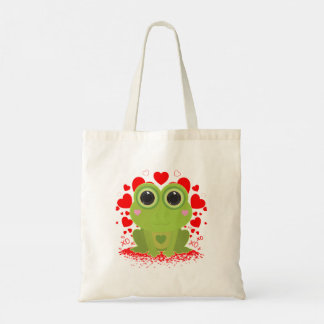 Cute Kawaii Frog Hearts XOXO Everyday Tote Bag