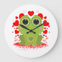 Cute Kawaii Frog Hearts XOXO Whimsical Love Art
