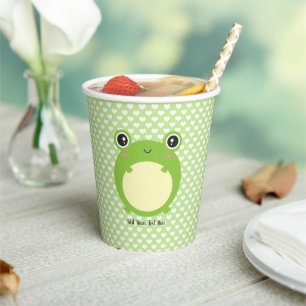 Cute Kawaii Frog Personalised  Paper Cups