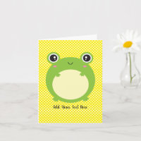 Cute Kawaii Frog Personalised Text Blank Inside