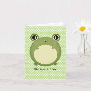 Cute Kawaii Frog Personalised Text Blank Inside Card