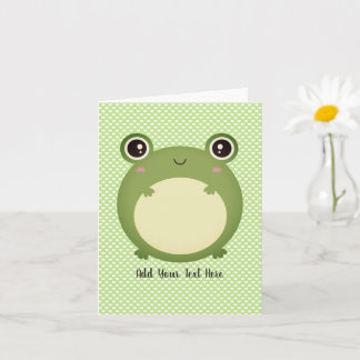 Cute Kawaii Frog Personalised Text Blank Inside Card