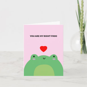 Cute Kawaii Frog Red Heart Mr. Right Toad Love   Card