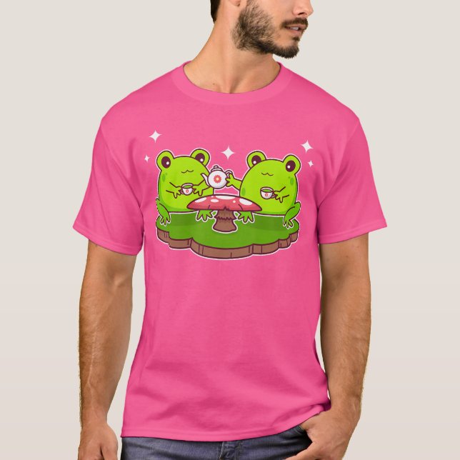 Cute Kawaii Frogs T-Shirt (Front)