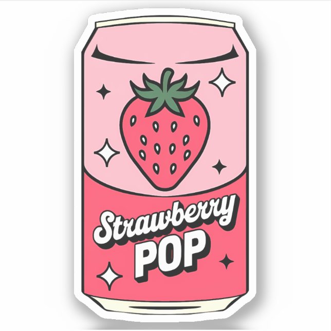 Cute Kawaii Fun Fruity Strawberry Juice Drink (Front)