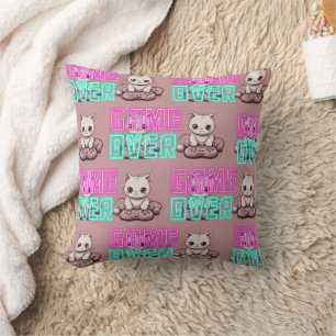 Cute Kawaii Gamer Cat Cushion