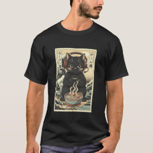 Cute Kawaii Gamer Cat Funny Ramen Retro Japanese C T-Shirt