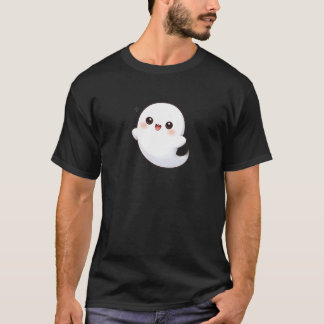 Cute Kawaii Ghost Floating – Adorable Cartoon T-Shirt