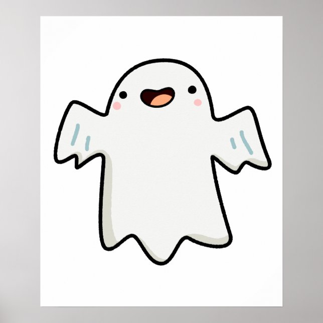 Cute Kawaii Ghost Poster (Front)