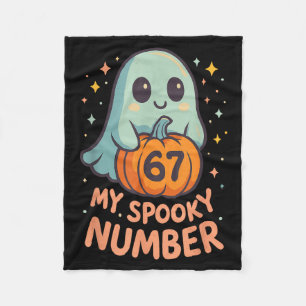 Cute kawaii ghost pumpkin 67 meme funny math fleece blanket