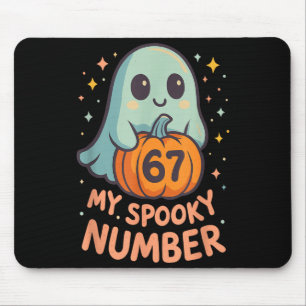 Cute kawaii ghost pumpkin 67 meme funny math mouse pad