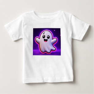 Cute Kawaii Ghost Stars Purple Magical Night Sky C Baby T-Shirt