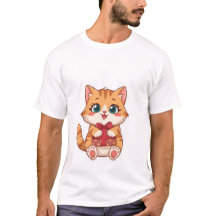 Cute Kawaii Ginger Cat Holding Red Gift Box  ✨🎁