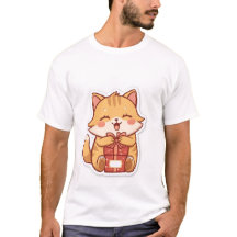 Cute Kawaii Ginger Cat Hugging Gift Box  ✨🎁