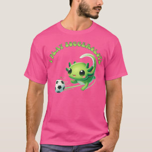 Cute Kawaii Green Axolotl Playing Soccer Soccerolo T-Shirt
