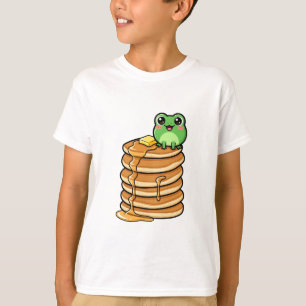 Cute Kawaii Green Frog Sitting on Giant Stack T-Shirt